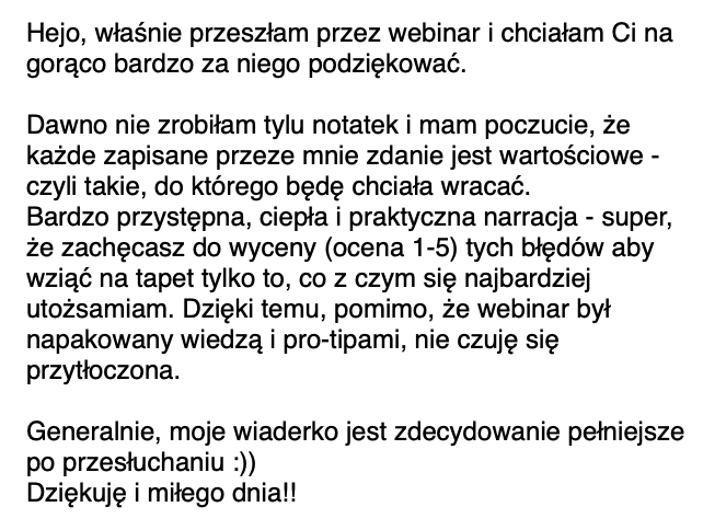 Webinar: błędy, przez które ucieka Ci energia i co z tym zrobić